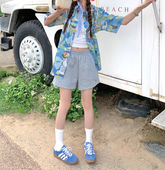 Cat Fish Embroidery Shorts