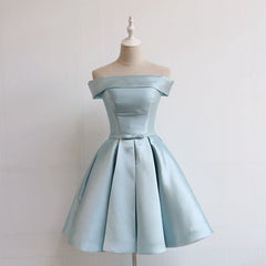 Pleated Satin Homecoming Dress With Off Shoulder