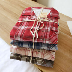 Red Cotton Plaid Pajama Set PJS Christmas Pajamas