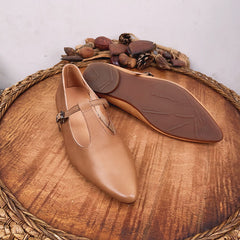 Pointed Toe Leather Mary Jane Shoes