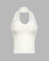 Wink Halter Knit Cable Top