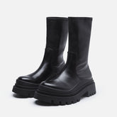 Boots Platform Punk Chunky Block Round Toe Shoes