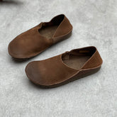 Genuine Leather Soft Flat-Soled Shoes