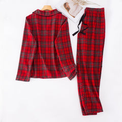 Couple Red Cotton Plaid Pajama Set PJS Christmas Pajamas Presents