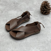 Summer Criss Cross Zip Back Flat Sandals