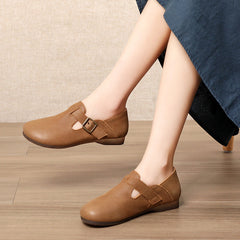 Retro Handmade Soft Leather Flat Casual Shoes