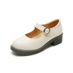 Mary Janes Shoes Leather Chunky Uniform Dress Shoes