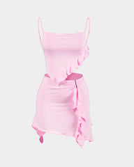 Cosmic Fade Asymmetric Skirt Coord Set