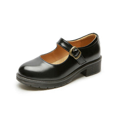 Mary Janes Shoes Leather Chunky Uniform Dress Shoes