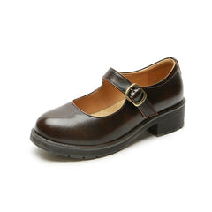Mary Janes Shoes Leather Chunky Uniform Dress Shoes