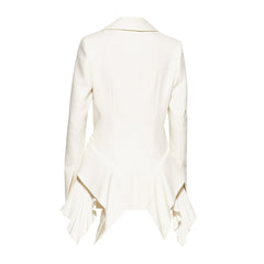 Women's Spring and Fall Hem Splicing Pressure Pleat Blazer