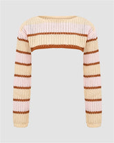 Pinky Circles Knitted Long-Sleeve Bolero