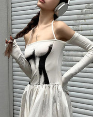 Y2K Retro 3D Body Print Dress