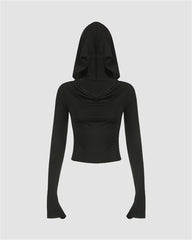 Flared Sleeves Hoodie Top