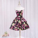 Vintage Floral Short Gown Homecoming Dress
