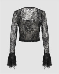 Halloween Gothic Rose Lace Top