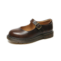 Mary Janes Shoes Leather Uniform Dress Shoes - Flats