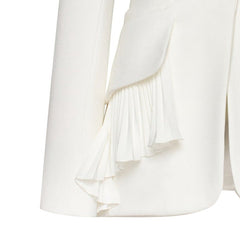 Women's Spring and Fall Hem Splicing Pressure Pleat Blazer