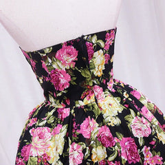 Vintage Floral Short Gown Homecoming Dress
