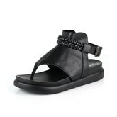 Women's Flat Leather Flip-Flops Casual Sandals