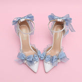 Lily of the valley Elegant Elf Fairy Princess Wedding High Heels - Blue