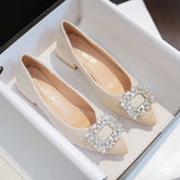 Rhinestone Decor Point Toe Shoes