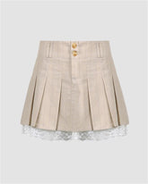 Lace Within Pleated Skirt