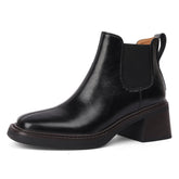 Women's Square Toe Leather Handmade Chelsea Boot