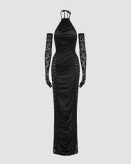 Lovelace Maxi Dress with Gloves