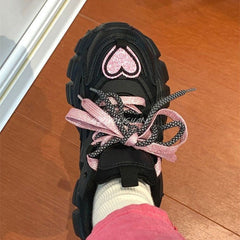 Fashionable Platform Daddy Black Sneakers