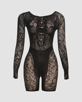 See-Through Lace Cut Out Jumpsuit