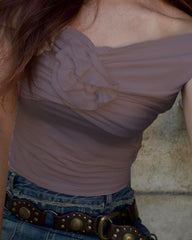 Rosebud Off-Shoulder T-Shirt Top