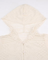 Messier Lace Cropped Hoodie Knit Top
