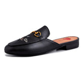 Embroidery Bee Buckle Mules Flat