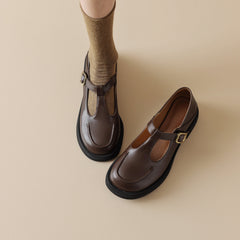 Women's T Strap Round Toe Comfort Flat Mary Jane Shoes
