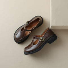 Women's T Strap Round Toe Comfort Flat Mary Jane Shoes