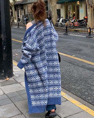 Retro Style Oversized Cardigan