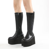 Mid-Calf Boots Platform Wedge Gothic Punk Shoes
