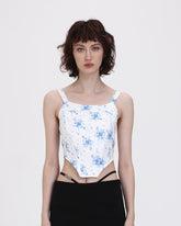 Floral Blue-quet Corset Top