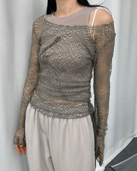 Moturiki Fishnet Mesh Top