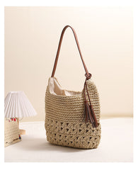 Elena Woven Tassel Shoulder Bag