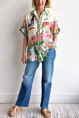 Frida Art Print Button-Up Shirt