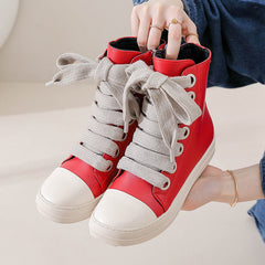 Lace-up Side Zip High Top Skate Shoes Sneakers