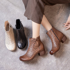 Handmade Leather Hollow Out Summer Sandals Boots