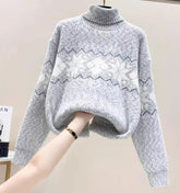 Christmas Snowflake Turtleneck Sweater
