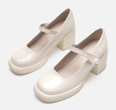 Pearls Vintage Style Mary Jane Heels Pumps