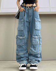 Persephone Pocketed Oversized Denim Jeans