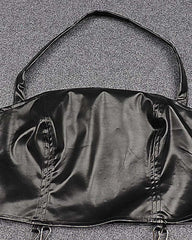 PU Leather One Line Halter Top