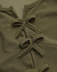 Hazelnut Halter Mesh Top