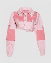 Pinky Patchwork Denim Jacket